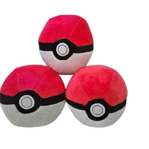 Red and White Plush Balls